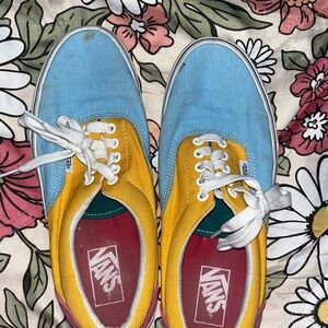 Vans 3 Tone Blue and Yellow and pink Sneakers